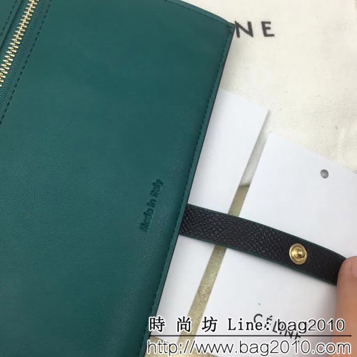 CELINE賽琳原單 專櫃 手掌紋牛皮搭扣拼色錢夾 4148 SL1683